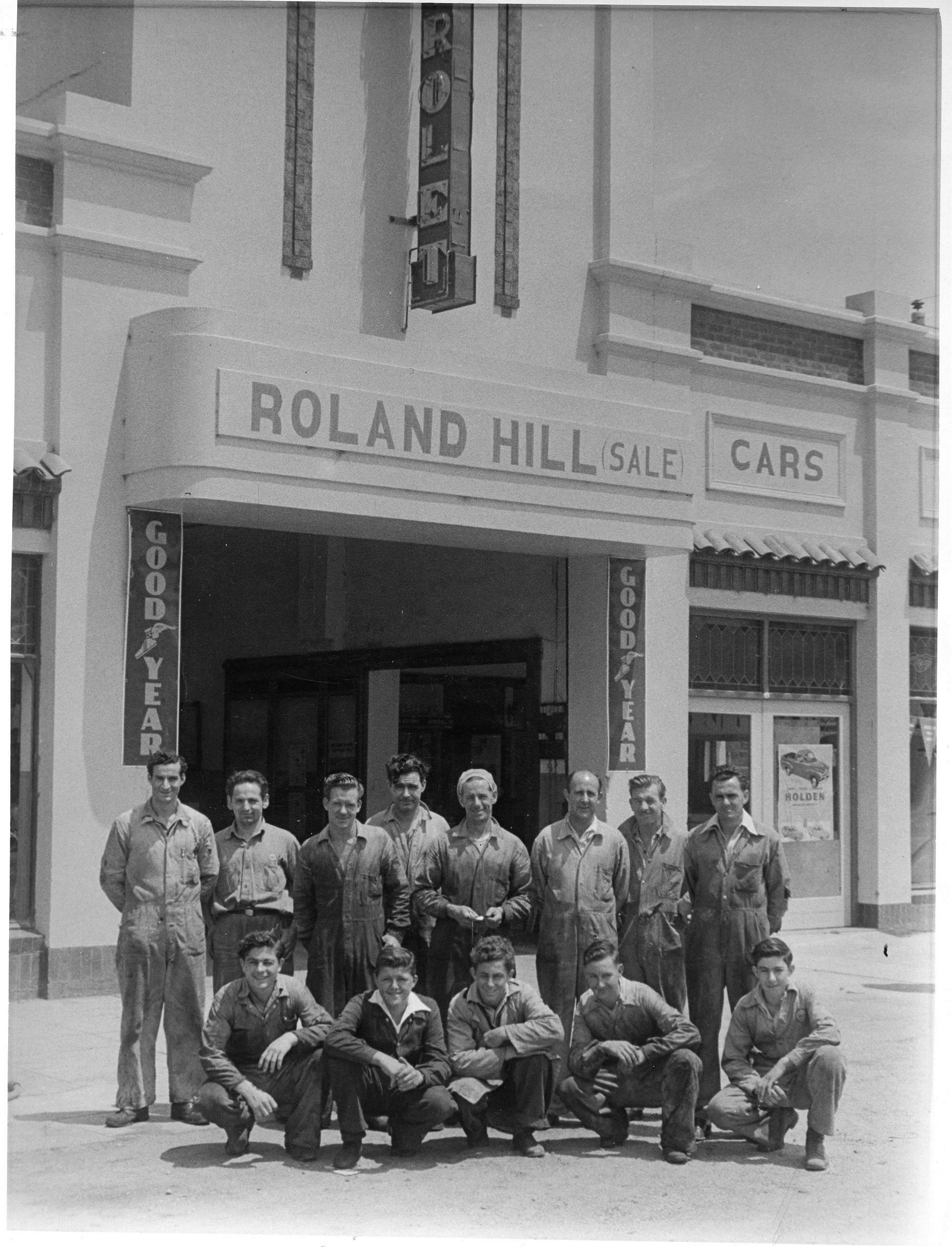 img306L-R Alex Schuback, Wally Kwasnik, Lester Jackson, Cherlie Harrington, Ron Emmonds, Clive Cross, Jim Peters, Eric Barriss, FR. John Alexander, Ron Pratt, Roy Cooper, Norm Mills, Max Harrington, 1952-3.jpg